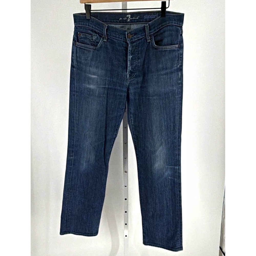 7 For All Mankind Men's Straight Standard Jeans 33 x 30 Regular Fit Blue Medium